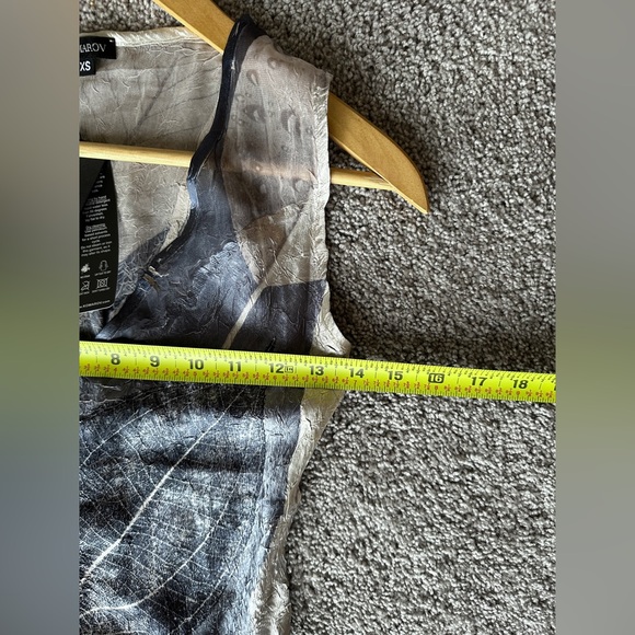 NWT Komarov  Women's Maxi Evening Crinkle Dress  Ruffles Sheer SZ XS Whimsigoth - Picture 8 of 9